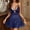 Navy, variant on Womens Nightgown Open Front Dress Lace Sleepwear Mesh Nightgown Night Wear