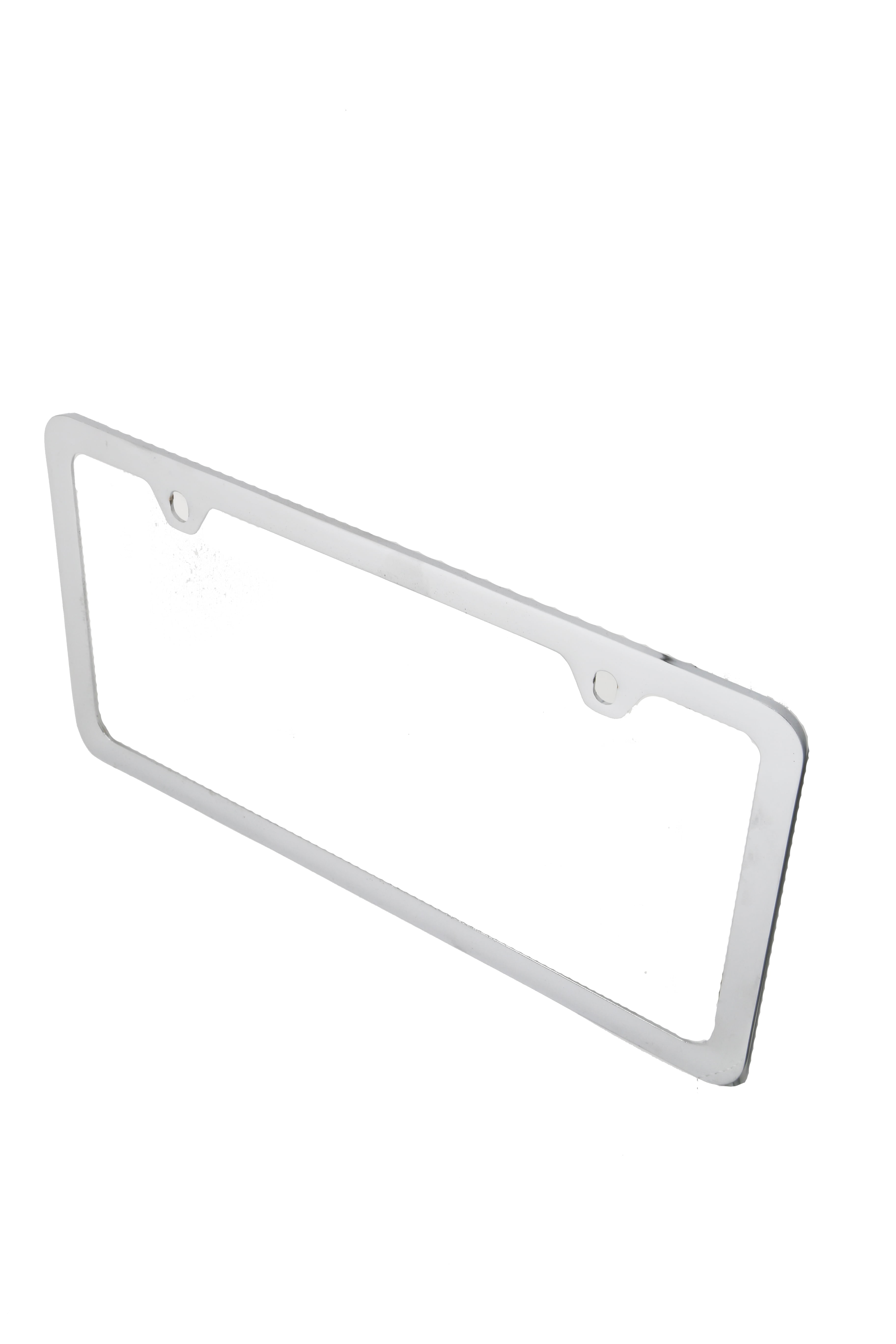 2 Pack Cruizin Along Chrome License Plate Frame Bundle w// Fastener Kit and Caps