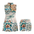 thumbnail image 3 of Yuyamidu Boho Floral Dragonfly Womens Tennis Golf Dresses Size 2XL Lightweight Golf Athletic Workout Exercise Dress Built in Shorts Workout Dresses Polyester Athletic Dress with Shorts, 3 of 7