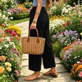 thumbnail image 4 of KIHOUT Womens Elastic Waist Capri Pants with Pockets Solid Color Casual Loose Fit Cropped Ankle Length Trousers for Summer Spring Daily Wear, 4 of 7