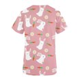 thumbnail image 3 of RKSTN Womens Scrub Tops Short Sleeve V-neck Plus Size Tops Bunny Easter Print Comfortable Soft Working Uniform Tops with Pockets, 3 of 4
