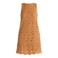 thumbnail image 5 of Time and Tru Women's Eyelet Embroidered Mini Dress, Sizes XS-XXXL, 5 of 5