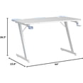 thumbnail image 3 of PRZL Gaming Computer Desk with Carbon Fiber Surface, Gaming Table Z Shaped Pc Home Office with Cup Holder&Headphone Hook(44 in, White&Blue), 3 of 9