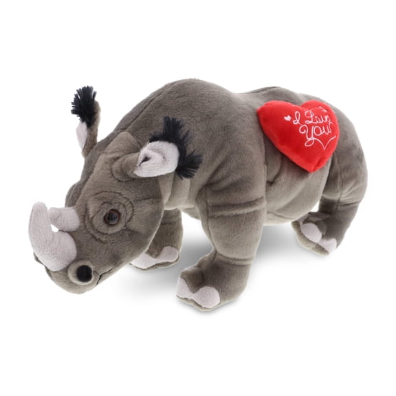 DolliBu I Love You Heart Wild Collection Rhino Plush - 16 inches
