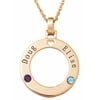 Personalized Planet 14kt Gold-Plated Couples Name & Birthstone Disc Necklace