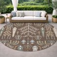 thumbnail image 3 of Addison Rugs Chantille Indoor/Outdoor Traditional Global Coffee Machine Washable Round Rug, 8' x 8', 3 of 8