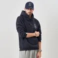 thumbnail image 2 of Sudadera con capucha estampada para hombre de color blanco roto, sudadera negra con capucha de algodón, holgada, de alta calidad, estilo coreano emo, ropa de calle S, 2 of 4