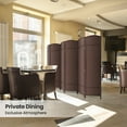 thumbnail image 6 of 6-ft Folding Room Divider with Diamond Design, 6-Panel No Assembly Required, Freestanding,Coffee, 6 of 7