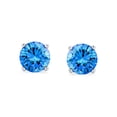 thumbnail image 2 of Bling Jewelry Womens 1Ct Round CZ Stud Earrings Sterling Silver 7MM Birth Month, 2 of 5