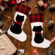 thumbnail image 5 of Socks Dog Christmas Red Check Gift Bag Tree Pendant Holiday, Christmas Gift Bag, Festive Style, Pet Lover Gift, Xmas Tree Decoration, Foldable Design, Cotton Material, For Bedroom, 5 of 5