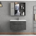 thumbnail image 1 of Set de gabinete para Baño Kronos Color Gris con Espejo, Lavabo de Cerámica y Grifería, 1 of 9