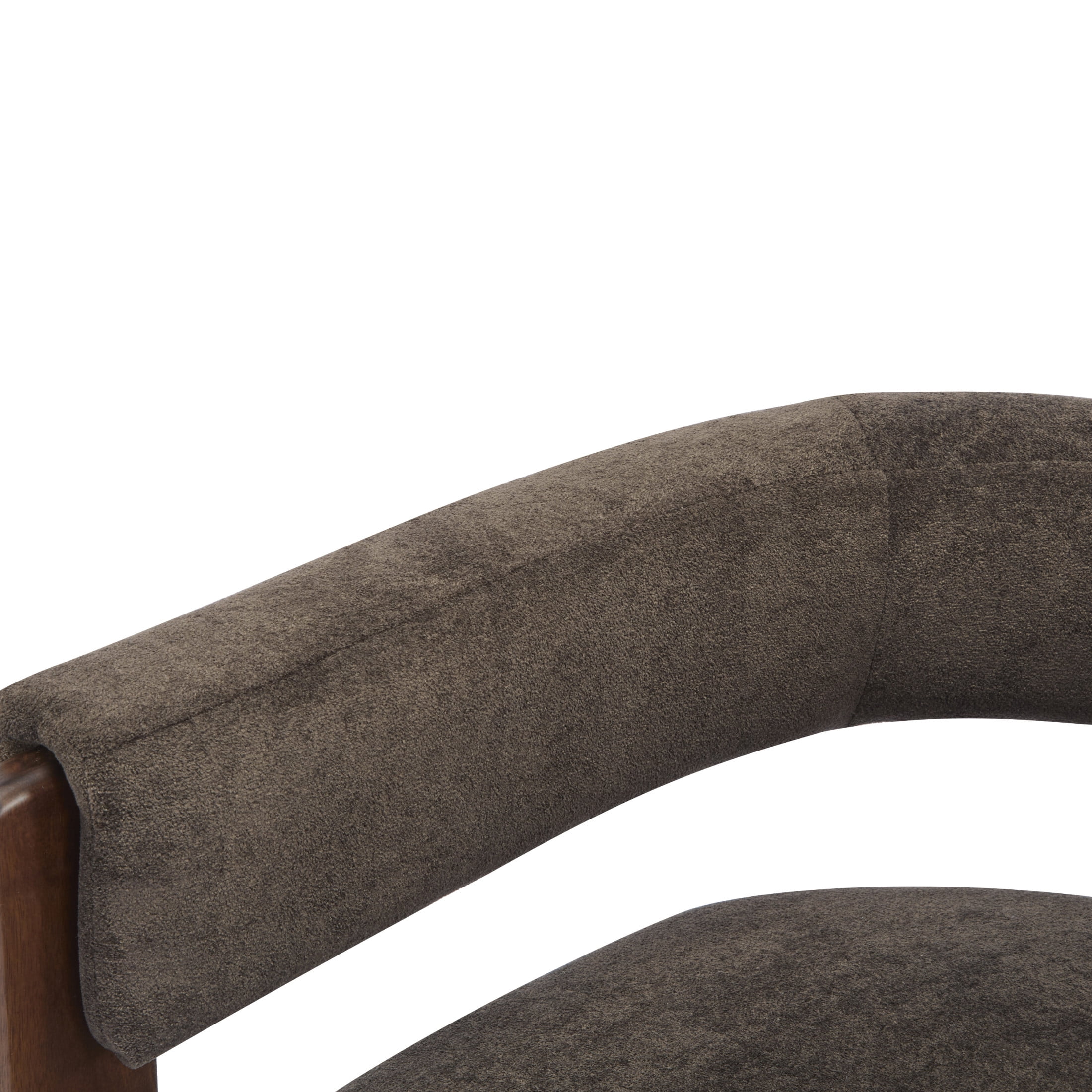 Christopher Knight Home Modern Velvet Upholstered Accent Armchair with Barrel Back, Wood Legs, Dark Brown, Set of 2