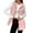 Pink, variant on Breezora Women's Reversible Fleece Hooded Vest Sleeveless Cardigan Warm Long Waistcoat Checked Pattern Winter Wear L Size Beige