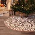 thumbnail image 5 of Daiia Leopard Brown Drawing Merry Christmas Tree Skirt , Xmas Large Lace-up Tree Skirt, Santa Snowflakes Rustic Home Decorations New Year Party Farmhouse Decor-48", 5 of 6