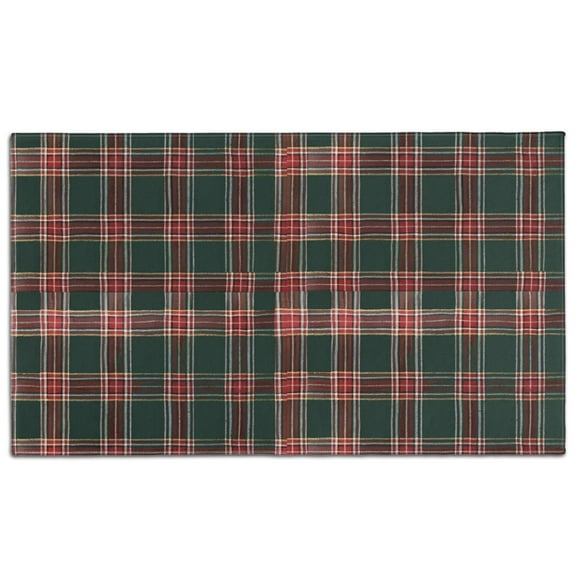 Green and Red Christmas Plaid Pattern Door Rugs,Washable Non Slip Door Mats Indoor,Decorative Door Mats,Entry Mat Indoor for Entrance,Bedroom,Kitchen,Bathroom,17"x30"