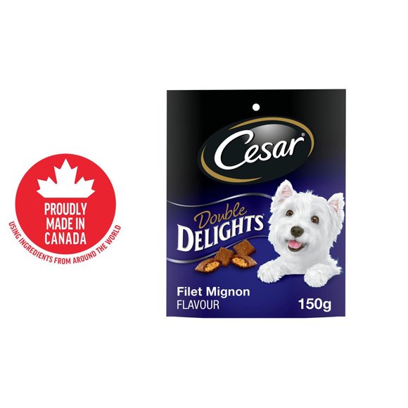 Gâteries pour chiens CESAR DOUBLE DELIGHTS, petits chiens adultes, saveur de filet mignon