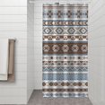 thumbnail image 2 of Brown Geometric Striped Pattern Shower Curtain 36"x72" ,Bathroom Decorative Shower Curtains Set with 12 Hooks,Modern Waterproof Washable Shower Curtain, 2 of 6
