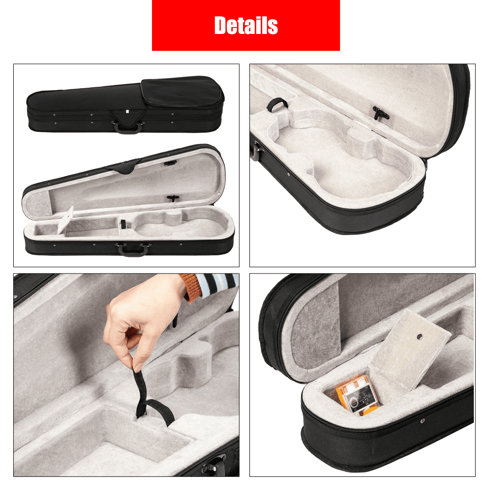 Tcbosik 4/4 Acoustic Violin with Turner, Bow and Case, Fiddle with Rosin, Strings and Shoulder Rest for Beginners, White