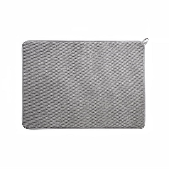 24"x17" Absorbent Microfiber Dish Drying Mat, Gray, for Kitchen Countertop & Sink