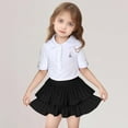 thumbnail image 2 of TSADFHJI Girls Mini Pleated Skirt Skort for Toddler Girls Summer Ruffle Tutu Skirt With Shorts Underneath 7-8 Years Black, 2 of 4
