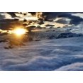 thumbnail image 3 of GreenDecor 7x5ft Ice Mountain Backdrop Sunrise Snow Covered Landscape Dark Cloud Nature Landscape Outdoor Winter Travel Photography Background Kids Adults Photo Studio Props, 3 of 5