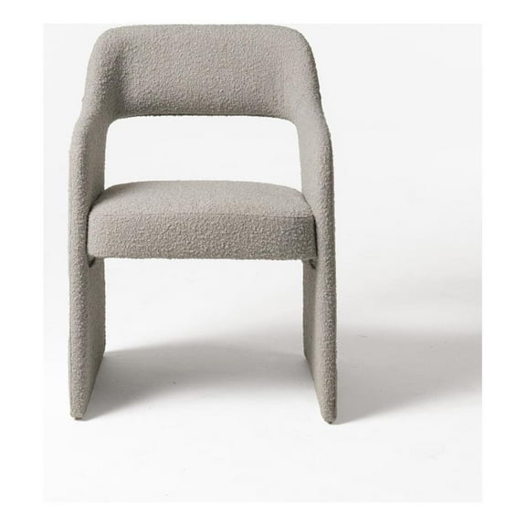 Pemberly Row 18" Upholstered Modern Fabric Dining Chair in Gray