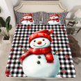 thumbnail image 2 of Manfei Kawaii Snowman Full Size Sheets for Kids, Snowflake Buffalo Plaid Bed Sheets, Merry Christmas Sheet Sets, Super Cozy Room Decor, 4-Piece, 2 of 7