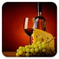 thumbnail image 2 of Vinyl Drink Coasters - Set of 4 - White Wine with Red Background, 2 of 3