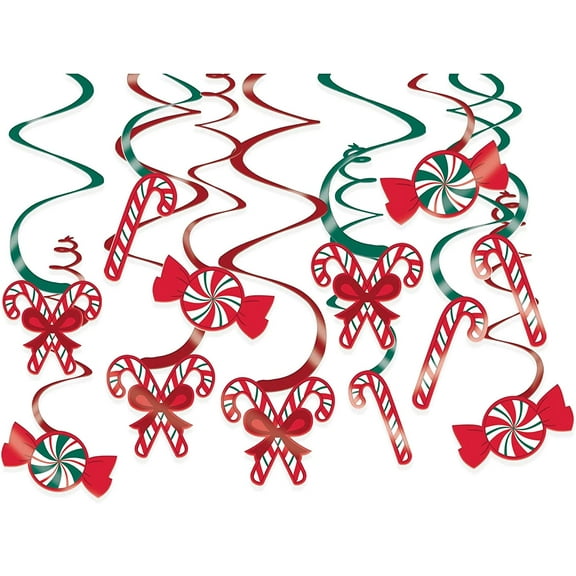 Candy Cane Swirl Decorations