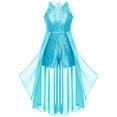thumbnail image 2 of YONGHS Kids Girls Maxi Romper Dress Sequined Party Formal Jumpsuit Gown Light Blue 16, 2 of 7
