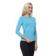 thumbnail image 3 of Womens Three Quarter Sleeve Blouse Casual Wear, S, Dark Turquoise, by Ambesonne, 3 of 4