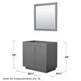 thumbnail image 4 of Wyndham Collection Miranda 36" No Sink Wood Single Bathroom Vanity in Gray/Gold, 4 of 5