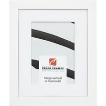 Craig Frames Essentials, 20x24 inch Picture Frame Matted for a 16x20 Photo, Satin White