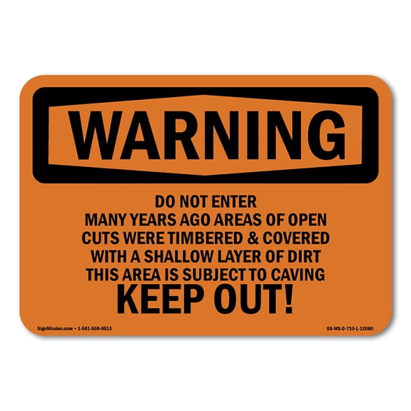 OSHA WARNING Sign - Do Not Enter Many Years Ago Areas Of Open | Plastic Sign | Protect Your Business, Work Site, Warehouse & Shop Area | Made in the USA