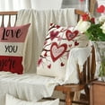 thumbnail image 3 of Sm:)e Hugs and Kisses Love You More Valentine's Day Throw Pillow Covers Set of 4, 12 x 20 Inch Heart Stripe Cushion Case Decoration for Sofa Couch, 3 of 7