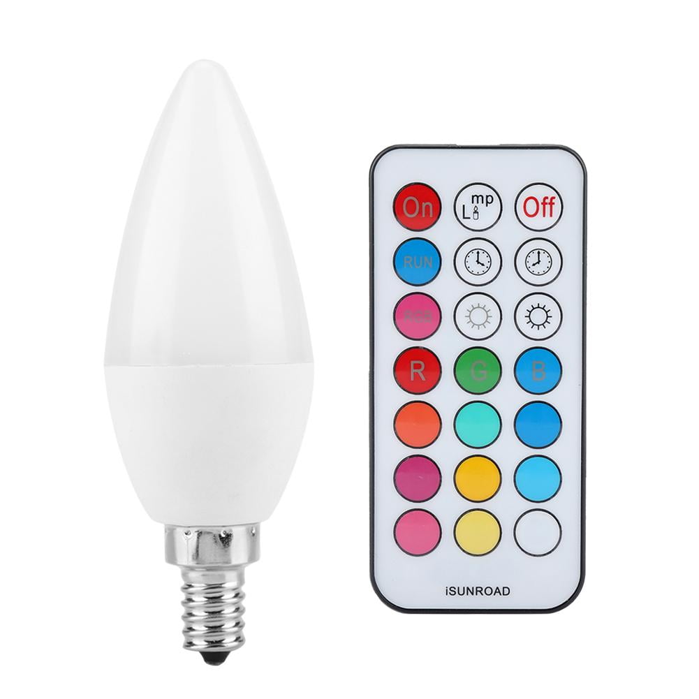 LYUMO 3W Multi Changing LED Candle Light Bulb Lamp AC85-265V with Remote Control, RGB Light Bulb, LED - Walmart.com