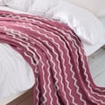 thumbnail image 2 of Bourina Fluffy Chenille Knitted Fringe Throw Blanket, Lightweight Soft Cozy Bed Sofa Chair Blanket, Rose Wine, 50" x 60", 2 of 8