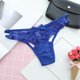 thumbnail image 3 of Gibobby Calzoncillos Talle Bajo Dama Bragas de mujer Calzoncillos de cintura Cinta de encaje transparente Tanga de mujer(Azul，Talla única), 3 of 5