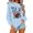 Light Blue, variant on Women's Crewneck Sweatshirt Football Team City Letter Print Casual Pullover Top For Sports And Daily Wear Soft Comfortable Long Sleeve Shirt Ladies Full Zip Jacket