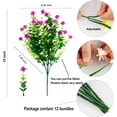 thumbnail image 2 of 12 Bundles Artificial Faux Flowers & Greenery Plants,Realistic UV-Resistant Plastic Shrubs Bushes for Indoor/Outdoor Decor - Home, Porch, Patio Garden (Fuchsia), 2 of 7