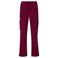 thumbnail image 4 of Natural Uniforms Women's Breathable Cool Stretch Fabric Scrub Top and cargo Pant Set (Burgundy, Large-Petite), 4 of 6