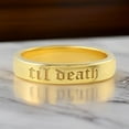 thumbnail image 3 of 5mm Til Death Ring, Til Death Band Ring, Personalized Ring, Mens Ring, gift for men, promise ring,, 3 of 3