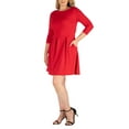 thumbnail image 3 of 24/7 Women's Plus Size Comfort Apparel Perfect Fit and Flare Plus Size Pocket Dress, 3 of 3