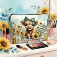 thumbnail image 5 of Shipiny Highlands Cow Storage Bag Travel Toiletry Bag with Anti-slip Chain, Portable Cosmetic Wash Bag for Holiday Gifts and Outdoor Camping Use, C, 5 of 7