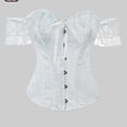thumbnail image 5 of Women's Off-the-Shoulder Corset Top Ruffle Sleeve Sweetheart Neck Bustier Vintage Overbust Corset with Front Hook XS, 5 of 5