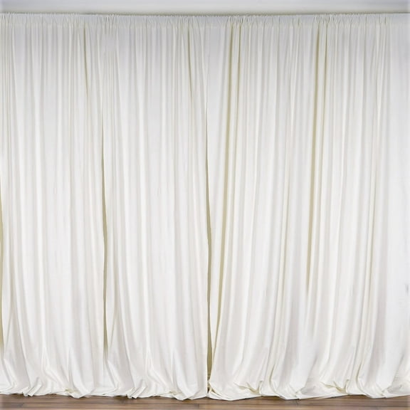 New Creations Fabric & Foam Inc, Polyester Poplin Backdrop Drape Curtain Panel, Ivory