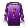thumbnail image 4 of WXLWZYWL Christmas Sweatshirt Women Christmas Snowman Reindeer Print Pullover Casual Long Sleeve Holiday Shirts Tops, 4 of 4