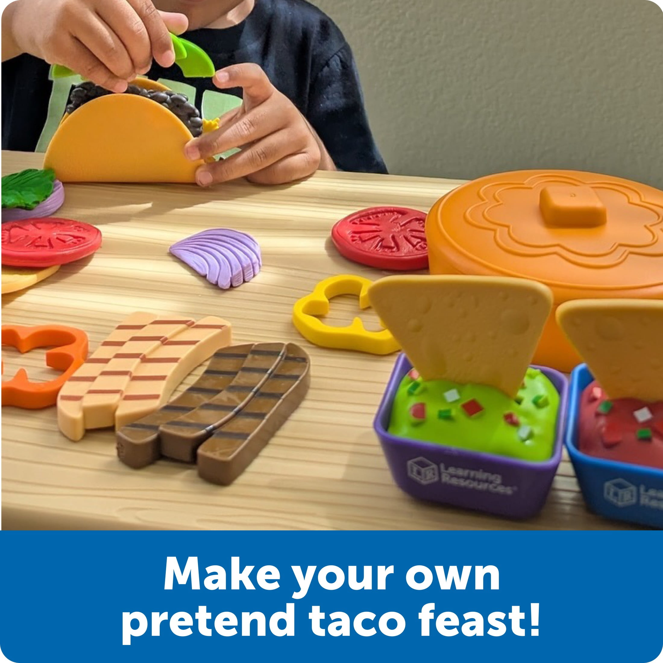 Learning Resources New Sprouts Taco Night, Play Food Set for Kids, Ages 18 Months+