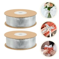 Worgeous Wired Edge Ribbon Wedding Silver 2 Rolls 0.4x10in