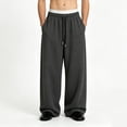 thumbnail image 4 of Guluxicc Gym Pants for Men Elastic Waist Drawstring Yoga Trousers with Pockets Wide-Leg Classic Fit Summer Athletic Pants, 4 of 6